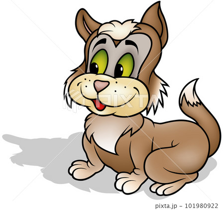 Brown Cute Kitty with Green Eyes Brown Cute Kitty with Green Eyes 101980922