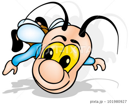 Flying Beetle with a Big Head from Front View Flying Beetle with a Big Head from Front View 101980927