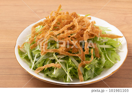 春巻きの皮　水菜とキュウリのパリパリサラダ 101981103