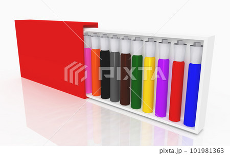 Marker set against a white background Marker set against a white background 101981363