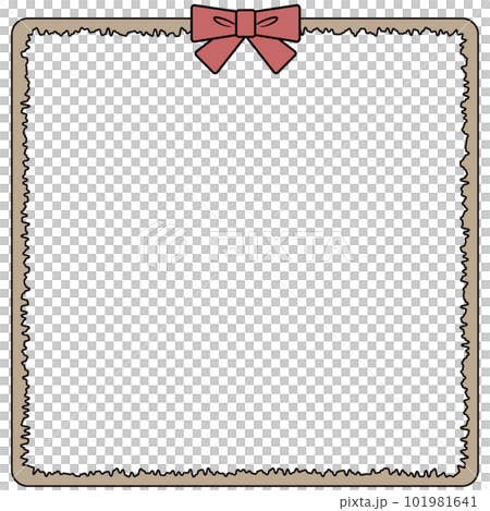 紅絲帶和棕色框架 101981641