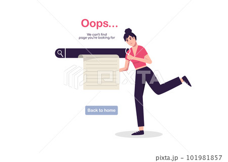 404 error page with man vector. Concept of error 404, page not found, online service notification. 404 error page with man vector. Concept of error 404, page not found, online service notification. 101981857