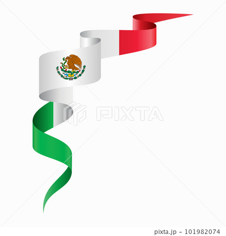 Mexican flag wavy abstract background. Vector illustration. 101982074