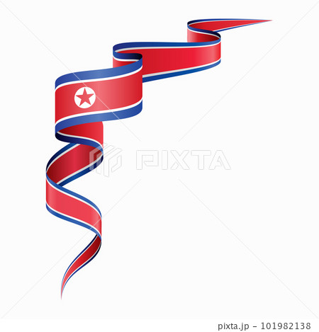 North Korean flag wavy abstract background. Vector illustration. 101982138