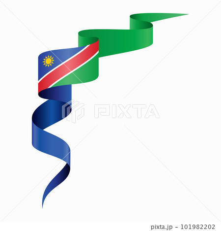 Namibian Flag Wavy Abstract Background Vector Pixta