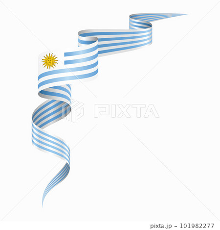 Uruguayan flag wavy abstract background. Vector illustration. 101982277