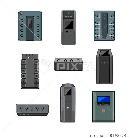 battery backup set cartoon vector illustration 101985249