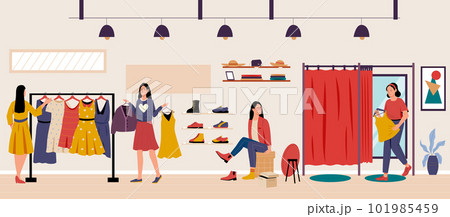 Shopping and buying concept, store interior fashion 101985459