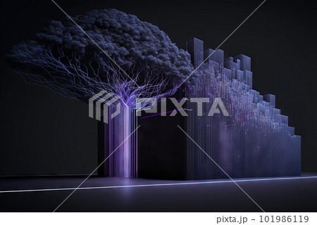 Abstract data graph concept with data clusters and particles. Digital sorting and management concept for business and finance. Generated AI. Abstract data graph concept with data clusters and particles. Digital sorting and management concept for business and finance. Generated AI. 101986119
