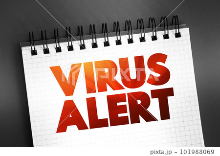 Virus Alert text quote on notepad, concept background 101988069