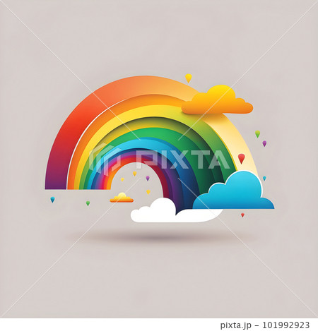 Rainbow symbol on white square background Rainbow symbol on white square background 101992923