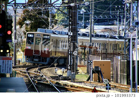 鬼怒川路を快走する…リバイバルカラーの6050系 電車 鬼怒川路を快走する…リバイバルカラーの6050系 電車 101993373