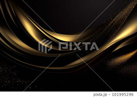 3D abstract wallpaper. Three-dimensional dark golden and black background. Black and gold background. golden wallpaper 101995296