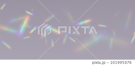 Rainbow refraction overlay, prism light effect, leak flare. Rainbow refraction overlay, prism light effect, leak flare. 101995876