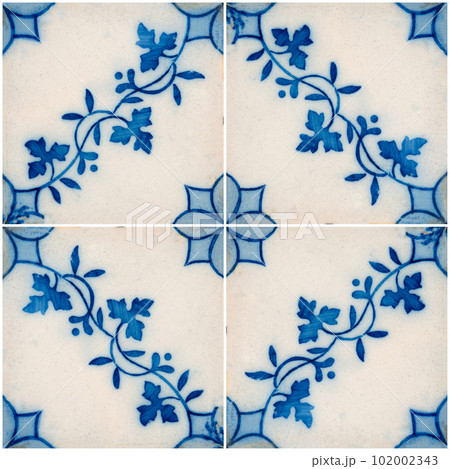Traditional Portuguese glazed tiles Traditional Portuguese glazed tiles 102002343