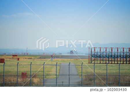 【京浜島緑道公園から見たA滑走路16Rに着陸】 102003430