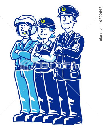 警察官チーム　婦警　白バイ隊員　公務員　ビジネス 102006474
