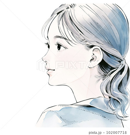 綺麗なお姉さんのイラスト　水彩画風「AI生成画像」 102007718