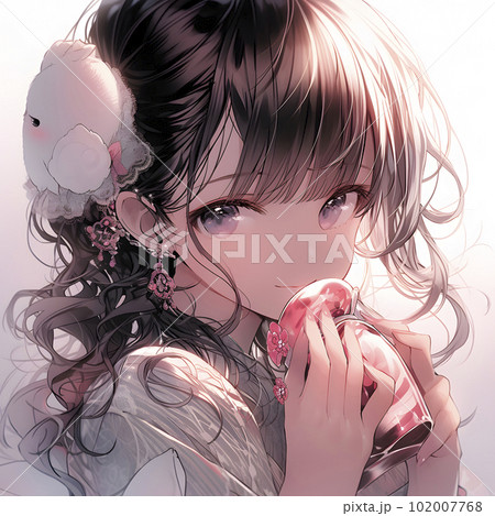 魔法の瓶を手に持つアイドル風美少女「AI生成画像」 102007768