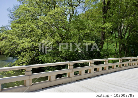 新しくなった国宝松江城の千鳥橋 102008798