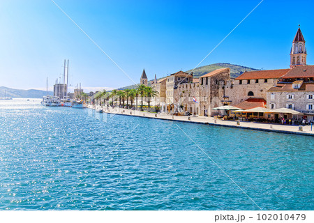 Trogir UNESCO world heritage site panoramic view in Dalmatia, Croatia, tourist destination Trogir UNESCO world heritage site panoramic view in Dalmatia, Croatia, tourist destination 102010479