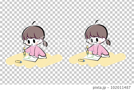 Illustration of a child drawing 102011487