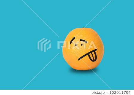 Orange on blue background. Clipping path 102011704