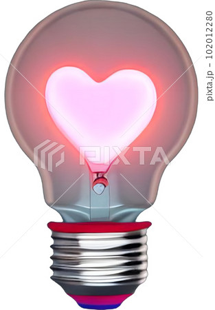 Jernbanestation talsmand mandat heart light bulb,ハートの電球,PNGのイラスト素材 [102012280] - PIXTA