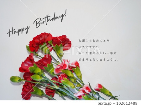 お誕生日おめでとうございます。メッセージカードイメージ お誕生日おめでとうございます。メッセージカードイメージ 102012489