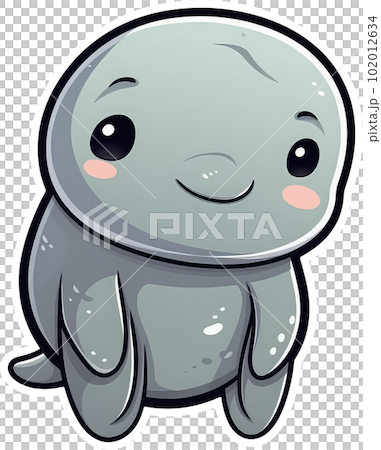 Funny and cute manatee transparency sticker. Funny and cute manatee transparency sticker. 102012634