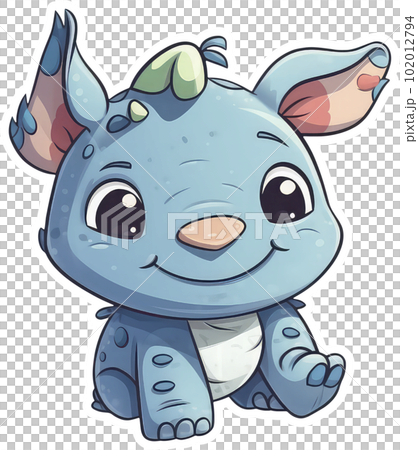 Funny and cute rhino transparency sticker. Funny and cute rhino transparency sticker. 102012794