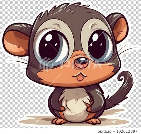 Funny and cute shrew transparency sticker. Funny and cute shrew transparency sticker. 102012897