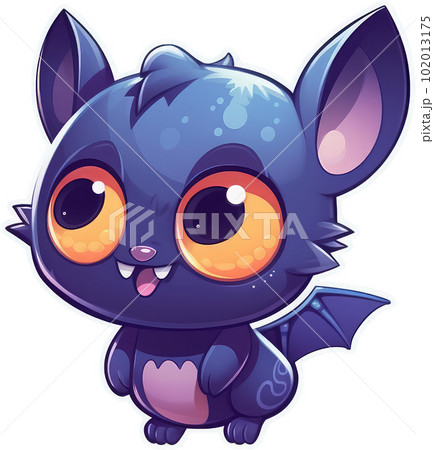 Funny and cute bat transparency sticker. 102013175