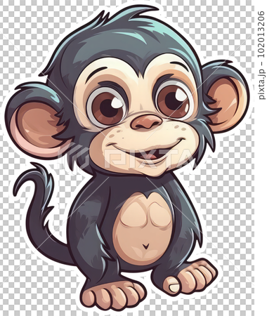 Funny and cute chimpanzee transparency sticker. Funny and cute chimpanzee transparency sticker. 102013206
