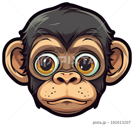 Funny and cute chimpanzee transparency sticker. Funny and cute chimpanzee transparency sticker. 102013207
