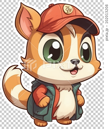 Funny and cute chipmunk transparency sticker. Funny and cute chipmunk transparency sticker. 102013208