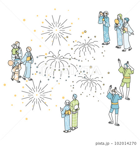 花火大会に集まる人々 花火大会に集まる人々 102014270