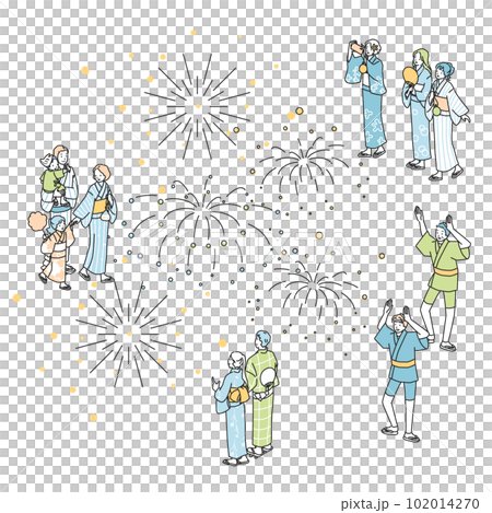 people gathering at a fireworks display 102014270