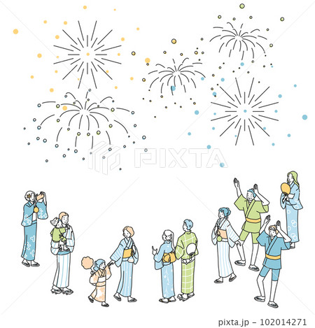 花火大会に集まる人々 花火大会に集まる人々 102014271