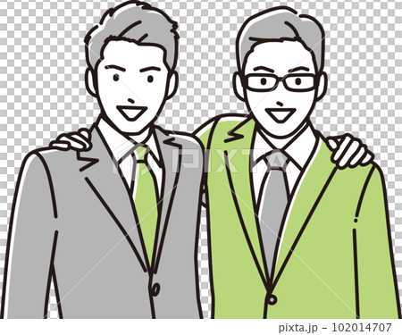 肩を組むビジネスマン 102014707