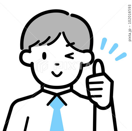 サムズアップをするビジネスマンのイラスト 102016593