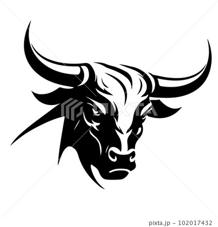 Vector bull design on white background. Wild Animals. Editable vector illustration. Vector illustration 102017432
