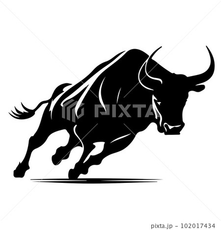 Vector bull design on white background. Wild Animals. Editable vector illustration. Vector illustration 102017434