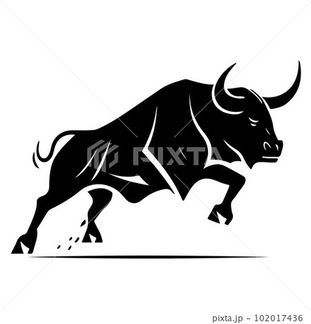 Vector bull design on white background. Wild Animals. Editable vector illustration. Vector illustration 102017436
