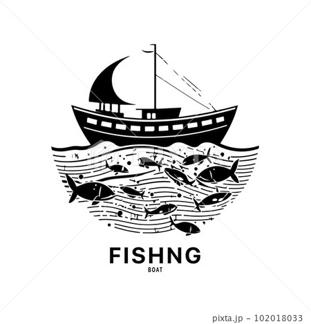 Fishing boat logo design image for Sea - Stock Illustration [102018033]  - PIXTA