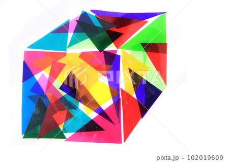 cube from abstract color triangles 102019609