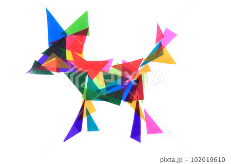 dog from plastic color triangles 102019610