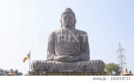 Statue of Lord Budhha in Meditation Pose, 80 feet Statue With 10 Disciples, Bodh Gaya, Bihar.. Statue of Lord Budhha in Meditation Pose, 80 feet Statue With 10 Disciples, Bodh Gaya, Bihar.. 102019715