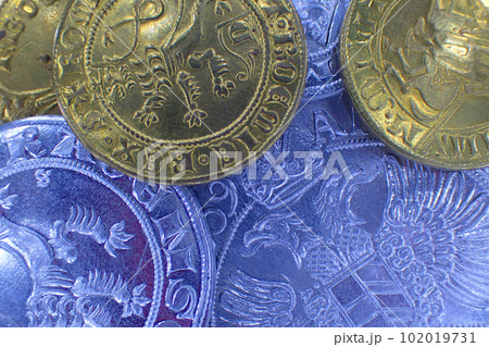background from very old czech coins background from very old czech coins 102019731