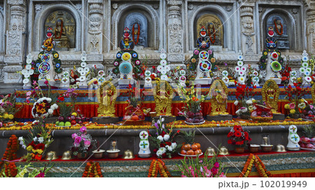 Fruits Offering to God, Mahabodhi Temple, Bodh Gaya, Bihar.. 102019949